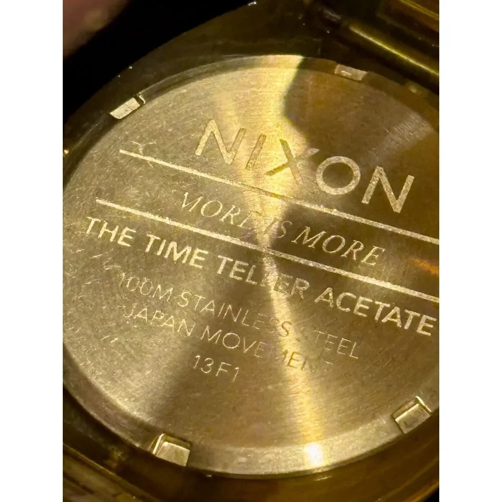 NIXON Time Teller Acetate Watch – Golden Amber (Excellent Condition!)